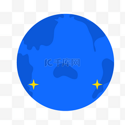 蓝色地球图案图片_蓝色地球可爱卡通图标