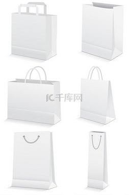 别致的宽容图片_矢量插图集的纸袋购物或杂货店.