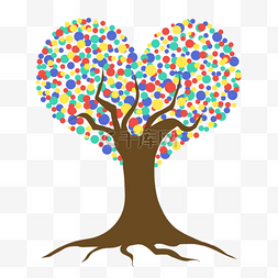 抽象几何树叶图片_抽象几何形状彩色树木树叶