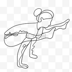 撑起双腿的抽象线条画瑜伽姿势