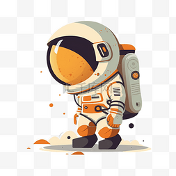 月球元素图片_卡通Q版宇航员太空