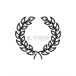 中华美食章子图片_橡树花环象征着胜利和成就孤立的