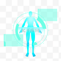 人体侧卧图片_游戏科技人物高科技扫描检测医疗