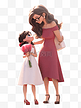 母亲节母亲和孩子的人物形象3D立体