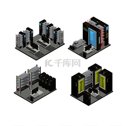 云房间图片_数据中心等距组合，包括用于云服