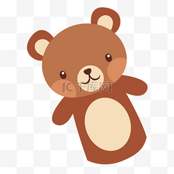 棕色可爱小熊手指木偶戏动物
