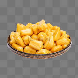 黄色的菠萝蜜素材图片_骨瓷盘里装满了熟透的菠萝蜜