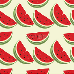 夏天水果海报图片_西瓜的无缝图案西瓜的矢量插图无