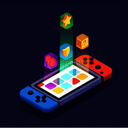 推箱子游戏素材图片_移动应用程序多色抽象设计概念的