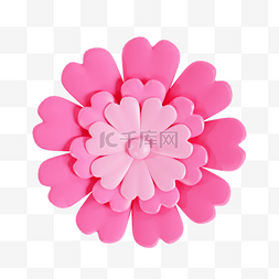 3D粉色花朵花卉