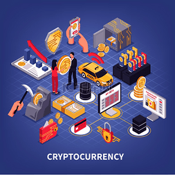 加密货币图片_加密货币、采矿场、区块链、紫色