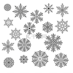 矢量圣诞雪花圣诞雪花的矢量插图