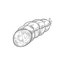 手切肉图片_煮熟的绑香肠孤立的切基尔巴萨素