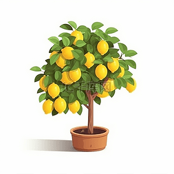 一颗结满柠檬的柠檬树