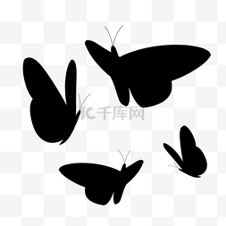 黑色昆虫蝴蝶剪影