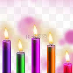 光线图案图片_彩色唯美浪漫的蜡烛