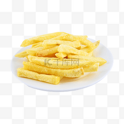 金黄装盘薯条