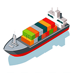 白色隔离的货船或集装箱多用途船舶化学品或产品罐车定制高速采摘船将货物货物和材料从一个港口运送到另一个港口矢量白色隔离货船或集装箱矢量