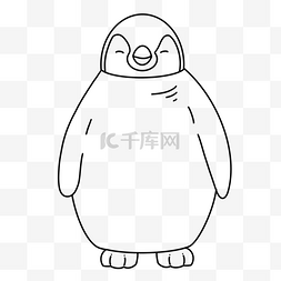 胖子企鹅剪贴画黑白