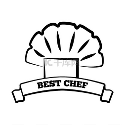 白色的缎带图片_厨师帽的最佳厨师图标厨房工人制