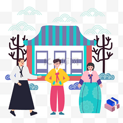 韩国秋夕赏月传统服饰