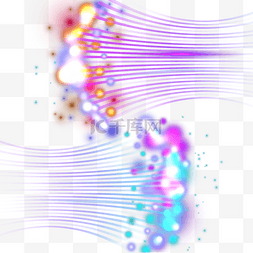科技抽象曲线图片_三维光纤彩色抽象线条