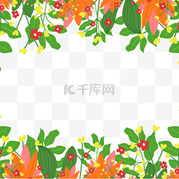 绿色不规则背景图片_不规则绿色叶子春季花卉边框