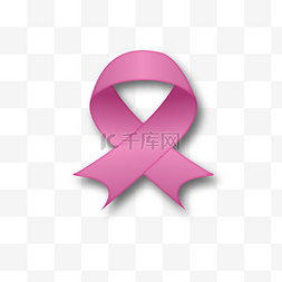 乳腺癌图标图片_粉色丝带流