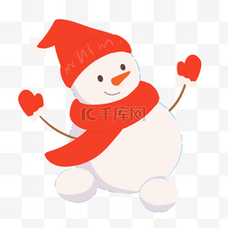 围巾手套帽子图片_红色卡通可爱圣诞雪人