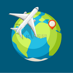 地球和飞机图片_旅行说明飞机和地球的旅行背景旅