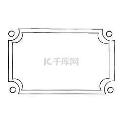 涂鸦程式化的照片框架与孤立的白