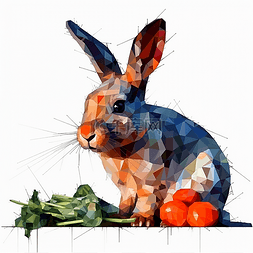 吃萝卜兔子图片_一只正在吃萝卜的兔子