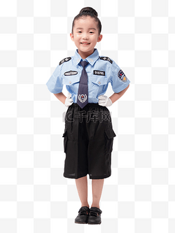 女孩穿警服