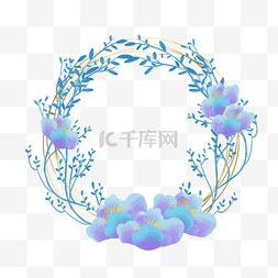 蓝紫色植物图片_蓝紫色植物花卉婚礼边框