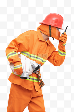 对讲机主图图片_救火消防消防员对讲讲话姿势