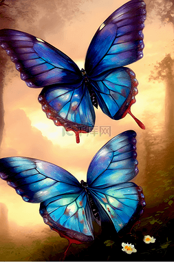 鳞图片_蓝色的蝴蝶
