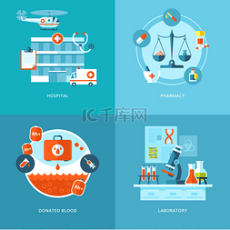 医疗图片_向量医疗和健康图标集的网页设计