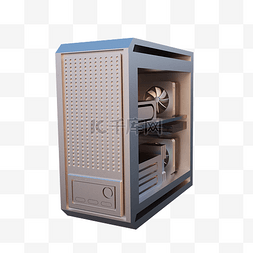 电脑主机图片_3D立体服务器电脑机箱