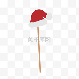 白色红色简约可爱圣诞帽子