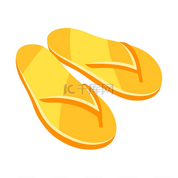 黄色凉鞋图片_黄色人字拖的例证。
