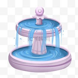 水幕图片_淡紫色的喷泉剪贴画