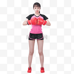 塑身线条图标图片_打拳击拳击手套健身女性