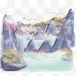 古典山水水墨图片_古风仙侠山水梦幻场景