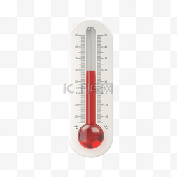 3D立体温度计红色椭圆形