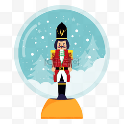 士兵玩偶图片_圣诞水彩雪花玻璃球胡桃夹子