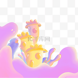 彩色梦幻卡通蘑菇装饰