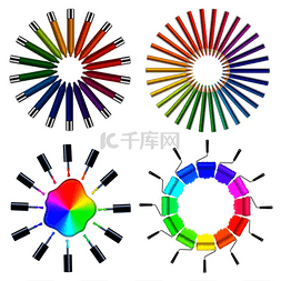 配色设计图片_基于色轮方案理论的圆形艺术对象