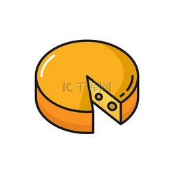 切奶酪图片_圆形瑞士奶酪轮带有切割三角形隔
