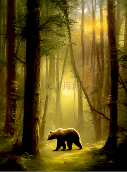 世界绿地图片_森林中的熊