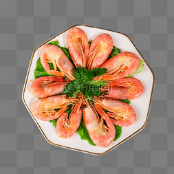 美味海鲜美食图片_北极甜虾大虾海鲜美食美味食物